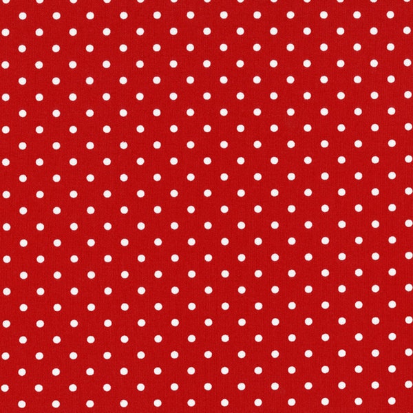 Timeless Treasures ~ Pois ~ Pois ~ Rouge/blanc ~ Tissu en coton par mètre ou longueur choisie C1820-RED