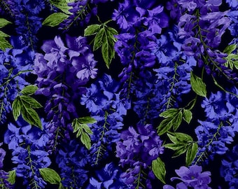 Michael Miller~wisteria Lane~wisteria~digital~midnight~cotton
