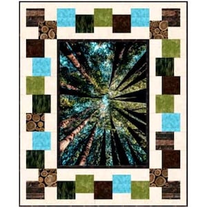 Quilt Kit~Quilters Palette~54&quot; x 66&quot; Off the Grid Treetop Panel Quilt (Includes Pattern and Fabric for Top of Quilt & Binding) AAFQK-1348