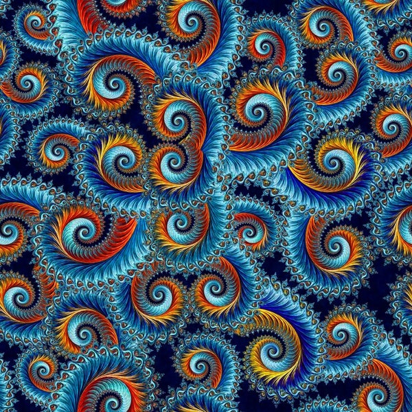 Quilting Treasures~Twilight~Swirl Scroll~Digital~Turquoise~Cotton Fabric by the Yard or Select Length 29787-Q