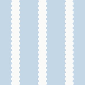 May include: A seamless pattern with vertical stripes of light blue and white. The white stripes are made up of a series of small circles.