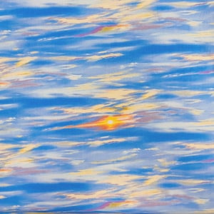 Elizabeth Studios~Landscape Medley~Sunrise~Bleu~Coton par mètre ou longueur choisie 554E-BLU