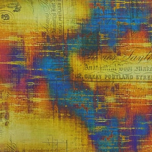 Free Spirit~Abandoned by Tim Holtz~Portland Street~Patina~Cotton Fabric by the Yard or Select Length PWTH131-PATINA