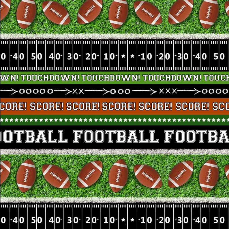 Stripe Multi Football Cotton Fabric by the Yard C8341-MLT Timeless Treasures