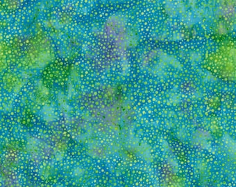 Hoffman~Bali Dot~Batik~Parakeet~Cotton Batik Fabric by the Yard 885-271