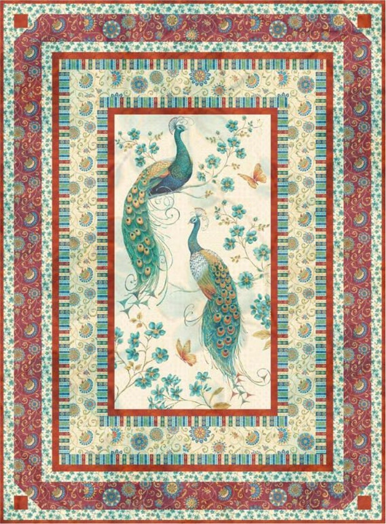 Quilt Kit Peacock Pavillion 55 x 75 Peacock Etsy