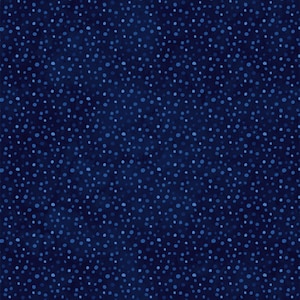 May include: A dark blue background with a scattered pattern of small, light blue circles.