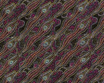M & S Textiles~Aboriginal~Spirit Dreaming Purple by Anette Doolan~Cotton Fabric by the Yard or Select Length SPDP