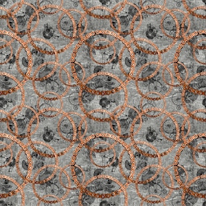 Blank Quilting Full Steam Ahead Bike Chains Digital Gray Cotton Fabric by the Yard or Select Length 3935-90