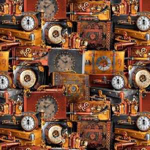 Blank Quilting~Time Travel~Luggage~Brown~Cotton Fabric by the Yard or Select Length 3019-39