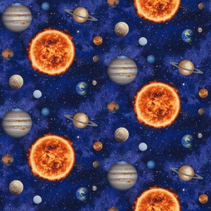 Studio E~Planetary Missions~Solar System~Multi~Cotton Fabric by the Yard or Select Length 5305S-77