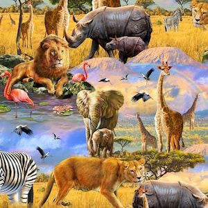 Quilting Treasures~Artworks XVIII~Savanna Allover~LARGE Scale Digital Print -Multi- Cotton Fabric by the Yard or Select Length 28221-X
