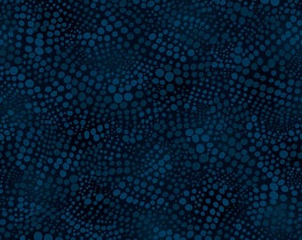 Studio E Dot To Dot - Tela de algodón azul marino con reverso de 118" de ancho y lunares, cortada a medida 7992S-77