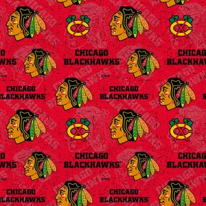 Sykel Enterprises~NHL Cottons~Chicago Blackhawks Tone on Tone~Hockey~Red~Cotton Fabric by the Yard or Select Length 1199-BLK