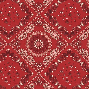 EOB~Windham~Quilt Backing~Bandana Geo~Red/Cream~108&quot; Wide Back~Cotton Fabric by the Yard or Select Length 53188W-1