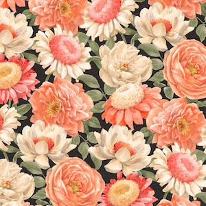 EOB~Wilmington Prints~Peach Whispers~Packed Flowers~Multi~Cotton Fabric by the Yard or Select Length 83316-928