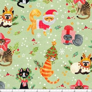 Dear Stella Minky Holiday Not Ameowsed Christmas Cats | Etsy