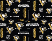 Sykel Enterprises - NHL Cottons - Pittsburgh Penguins Allover - Hockey - Cotton Fabric by the Yard or Select Length 169PEN