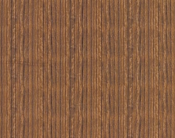 May include: A close-up of a brown wood surface with vertical grooves. The wood has a natural, rustic look.