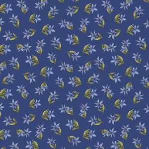 Wilmington Prints~Morning Serenade~Flower Toss~Blue~Cotton Fabric by the Yard or Select Length 39867-447