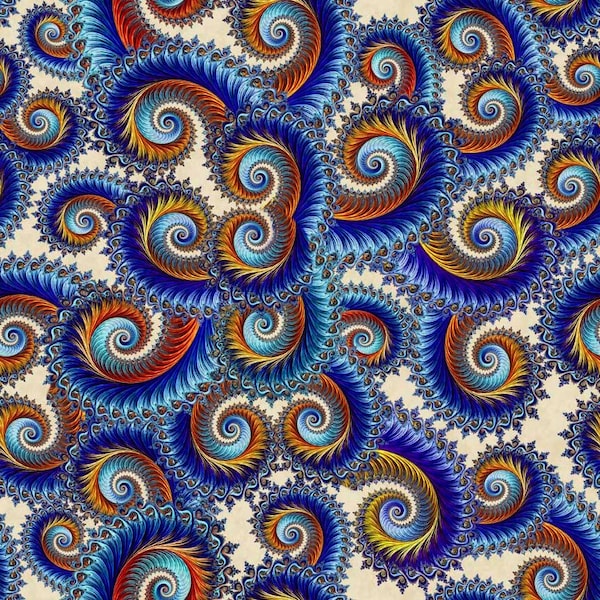 Quilting Treasures~Twilight~Swirl Scroll~Digital~Cream~Cotton Fabric by the Yard or Select Length 29787-E