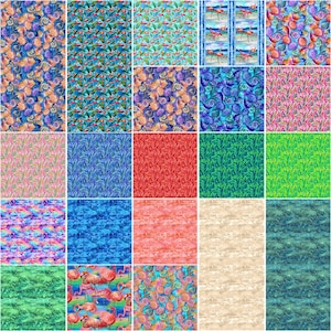 EOBPaintbrush StudioFabulous FlamingosLarge AlloverBlueCotton Fabric by the Yard or Select Length 120-208911 image 4