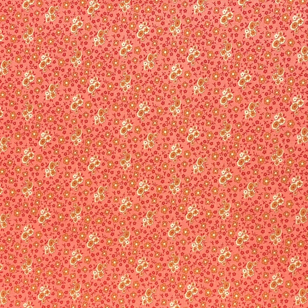 Riley Blake~Autumn by Lori Holt~Bouquet~Coral~Cotton Fabric by the Yard or Select Length C14656-CORAL