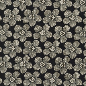 Robert Kaufman ~ Cotton Flax Prints ~ Flowers Canvas ~ Black ~ 80 Cotton/20 Flax Canvas Fabric by the Yard or Select Length SB850404D15