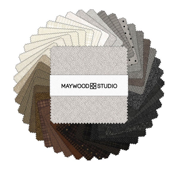 Maywood Studio~Woolies Flannel~Charm Pack~5" x 5" Squares~Neutrals Volume 2~42 Pcs/Pack CP-MASWOF-NEU