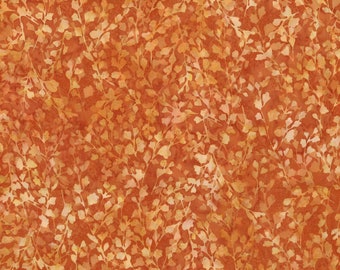 EOB EOB~Hoffman Bali Batiks Autumn Trail Vine Leaf Squash Cotton Batik Fabric by the Yard or Select Length V2519-460