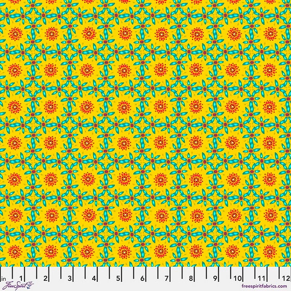 Free Spirit~tropicalism~corossol~yellow~cotton Fabric by the