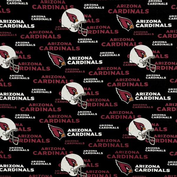 Fabric Traditions~NFL Cotton~Arizona Cardinals~Black/Red~Cotton Broadcloth Fabric by the Yard or Select Length 6239-D