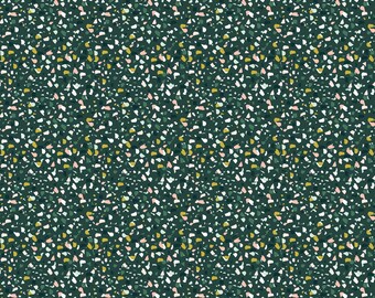 Riley Blake~Hibiscus~Confetti~Hunter~Cotton Fabric by the Yard or Select Length C11545R-HUNTER