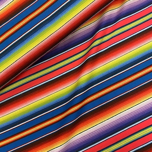 EOB~Elizabeths Studio~Fiesta~Mexican Sombrero Stripe~Blue~Cotton Fabric by the Yard or Select Length 263E-BLU
