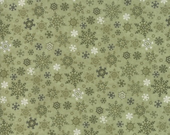 Moda - Once Upon A Memory - Winter Snowflakes - Eucalyptus - Fabric by the Yard 6735-18