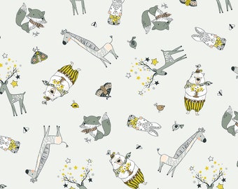 Michael Miller~Whimsicals~Cute Critters~Moon~Cotton Fabric par cour ou sélectionnez la longueur DC9538-MOON