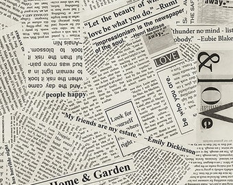 Tessuto di cotone per retro Windham Quilt Backing Newspaper Clippings Spackle, larghezza 108", tagliato su misura o lunghezza selezionata 41946-4