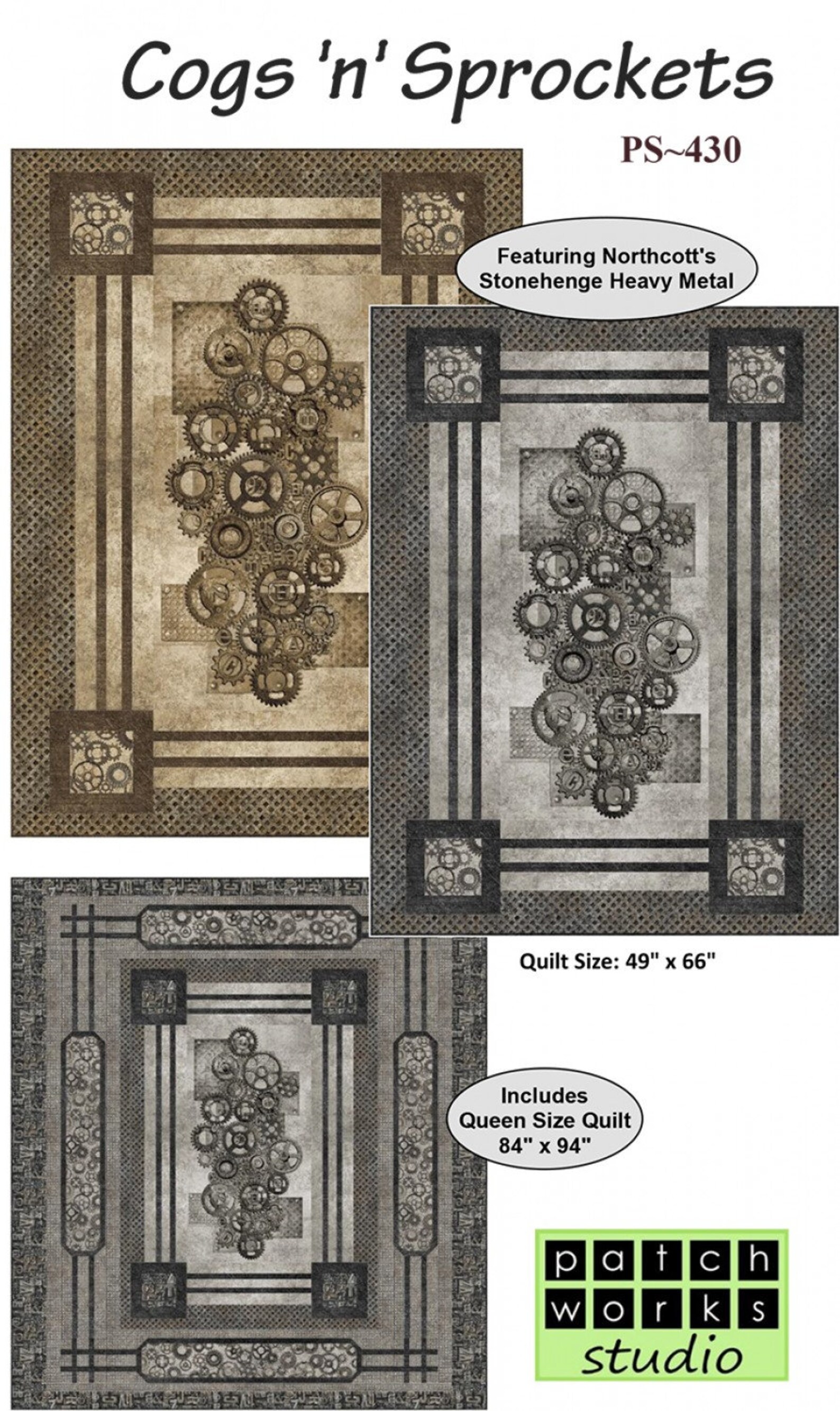 Quilt Kit Cogs N Sprockets 49 X 66 Heavy Metal Etsy