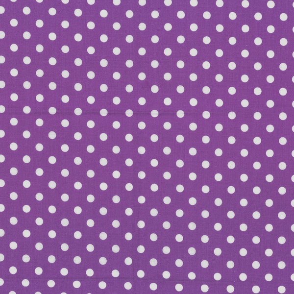 EOB~Michael Miller~Dumb Dot~3/16" Polka Dots~Violet/White~Cotton Fabric by the Yard or Select Length CX2490-VIOL