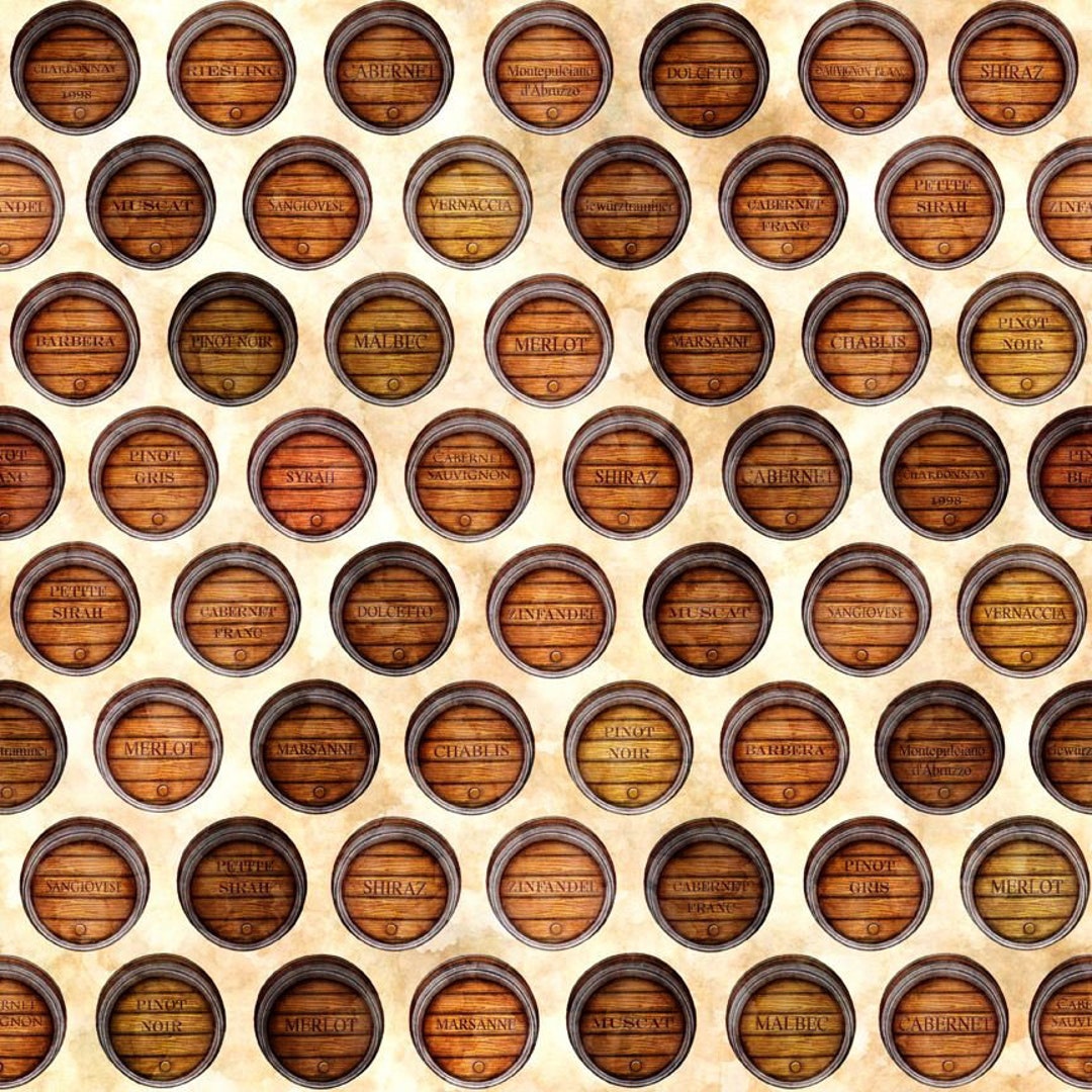 Quilting Treasures A Little Wine Wine Barrels Digital Print Cream ...