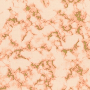 Robert Kaufman~Silverstone~Marble Texture w/ Metallic Gold~Apricot~Cotton Fabric by the Yard or Select Length WELM19505149