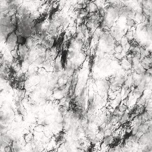 May include: A seamless marble pattern in shades of white, grey, and black. The design showcases detailed veining, offering a natural, textured look, ideal for diverse design uses.