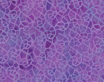 Island Batik~Broken Glass~Water Wave Batik~Purple Heather~Cotton Batik Fabric by the Yard or Select Length 122251425