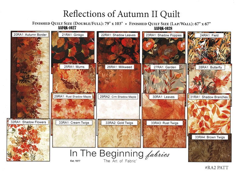 Reflection Pattern Design Textiles Quilt Kit~reflections of Autumn Ii~79
