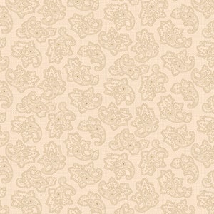 Henry Glass ~ Parlor Pretties ~ Foulard Paisley ~ Beige ~ 108&quot; Wide Back Fabric 9502-44