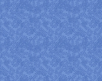 Wilmington Prints Essentials Basics Swirling Leaves Light Royal Cotton Fabric by the Yard or Select Length 27650-441