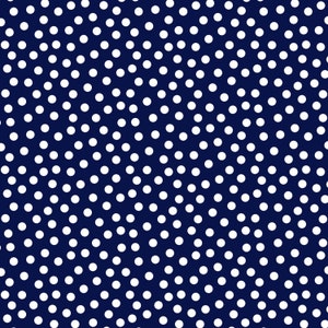 Peut inclure: Un motif sans couture de pois blancs sur un fond bleu foncé.