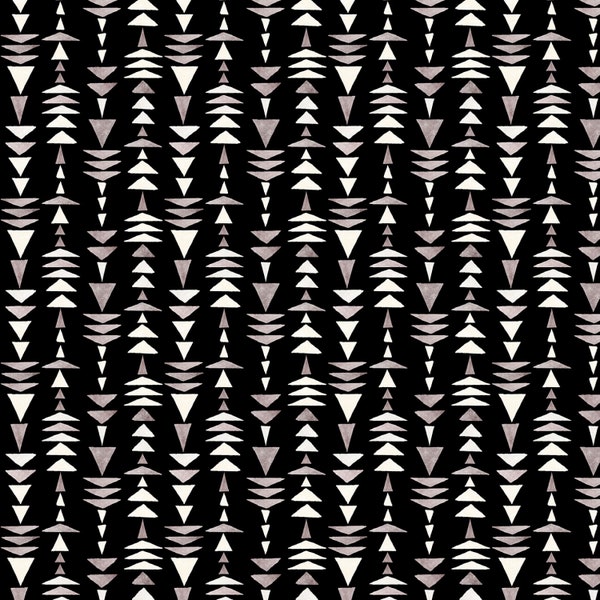 EOB~Wilmington Prints~Paisley Place~Stacked Triangles~Black~Cotton Fabric by the Yard or Select Length 15706-919