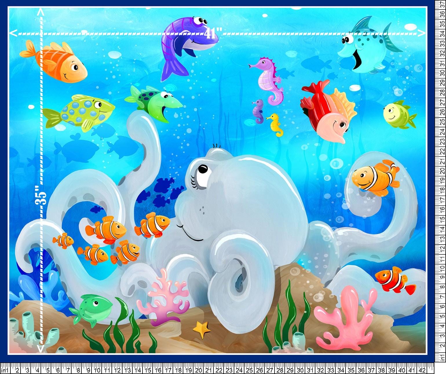 Susybee Under the Sea 37インチ タコ プレイマット パネル マルチ