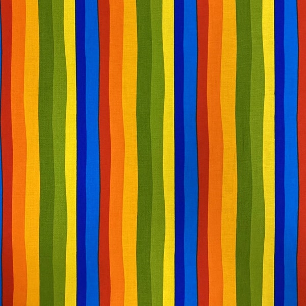 Robert Kaufman~Celebrate Seuss~Celebration Stripe~Multi~Cotton Fabric by the Yard or Select Length ADE10792203